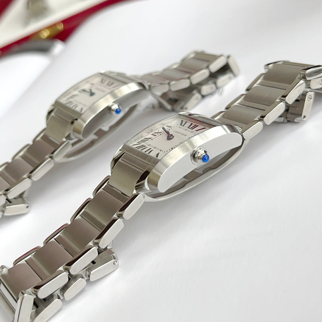 Cartier Tank Francaise Small 20 x 25 mm SS White Roman Dial