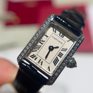 Cartier Tank Louis Mini 16.5 x 24 mm Quartz Watch, Roman Numeral Dial, Leather Strap