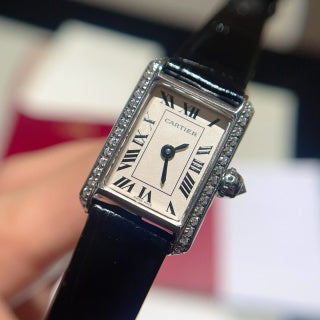 Cartier Tank Louis Mini 16.5 x 24 mm Quartz Watch, Roman Numeral Dial, Leather Strap