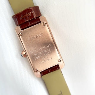 Cartier Tank Américaine Large 23 x 41 mm Quartz Watch, Roman Numeral Dial, Leather Strap