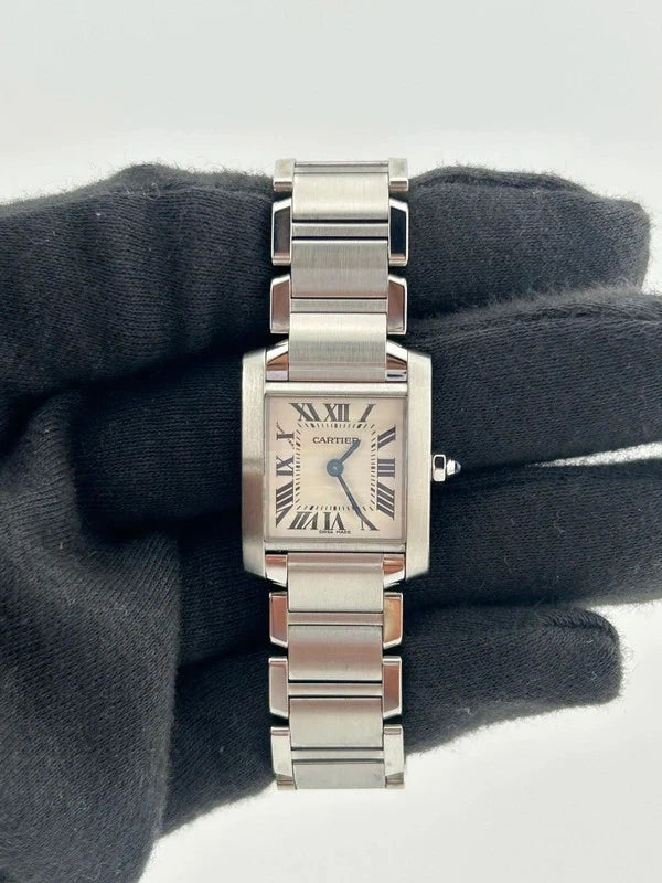 Cartier Tank Francaise Small 20 x 25 mm SS White Roman Dial