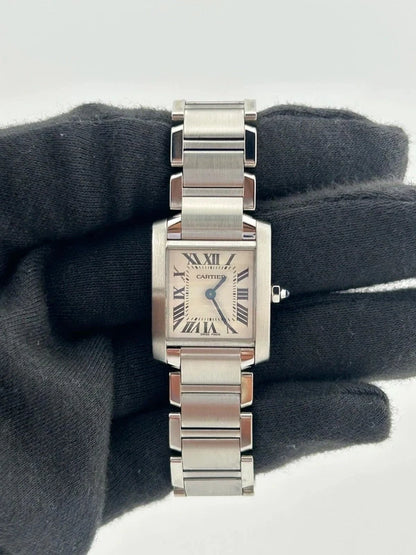 Cartier Tank Francaise Small 20 x 25 mm SS White Roman Dial